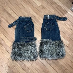Denim and Faux Fur y2k Leg Warmers